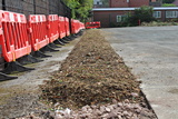 Completed land drain at Saint Alkmund's Green (looking south) - October 2021.