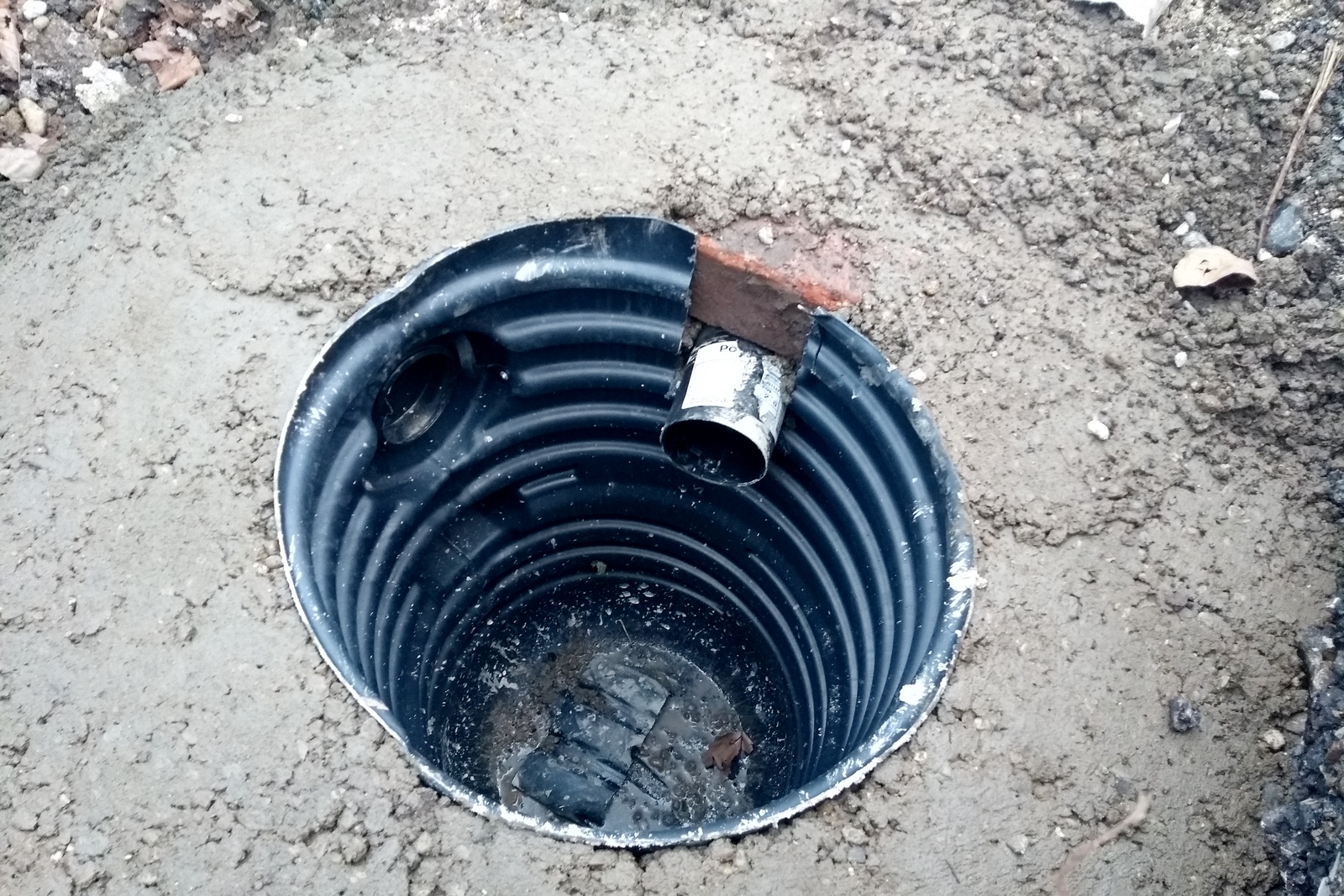 Land drain catchpit sump at Saint Alkmund's Green (lowest, northern end)