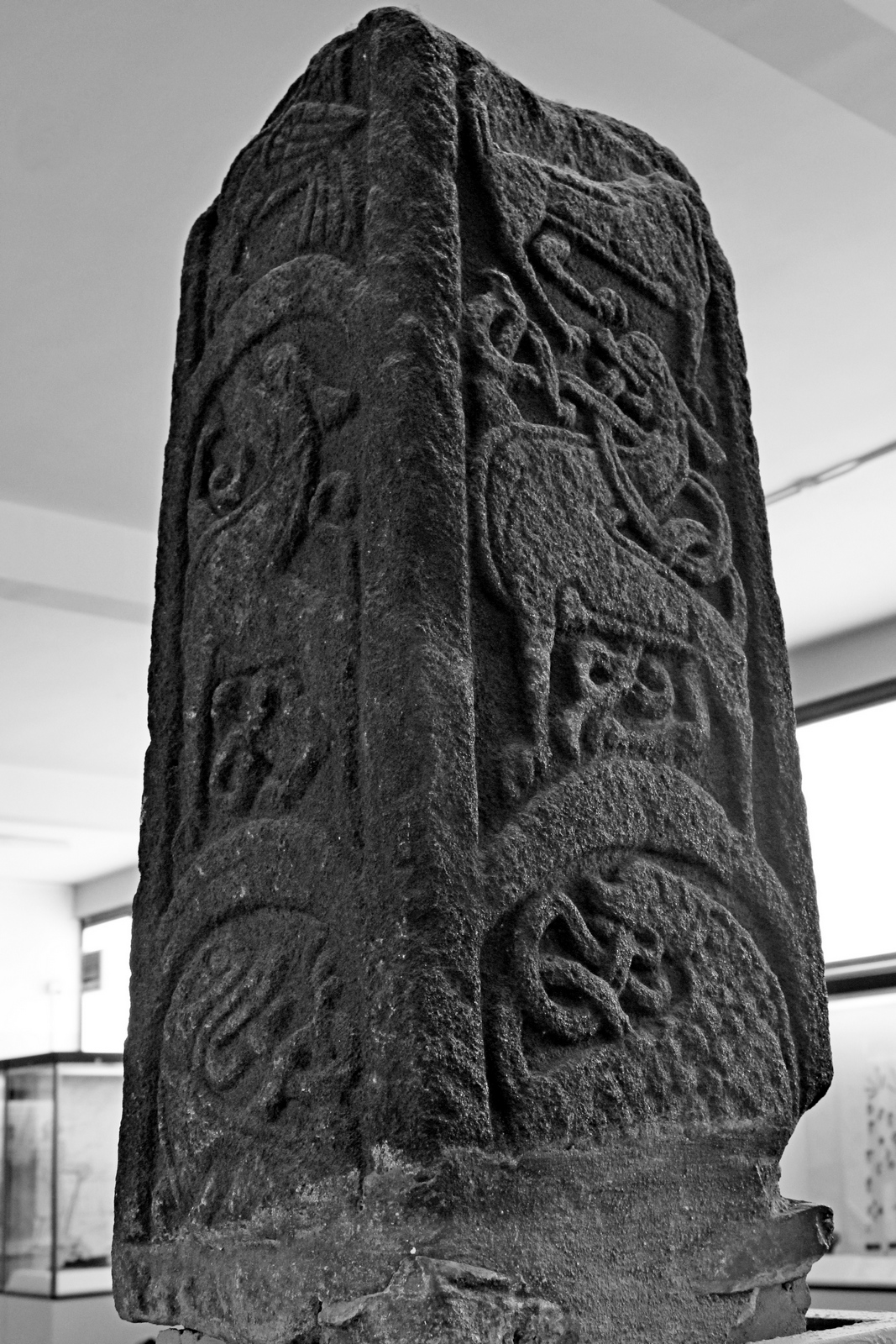 A stone cross shaft from Saint Alkmunds Minster AD850 - Derby Museum