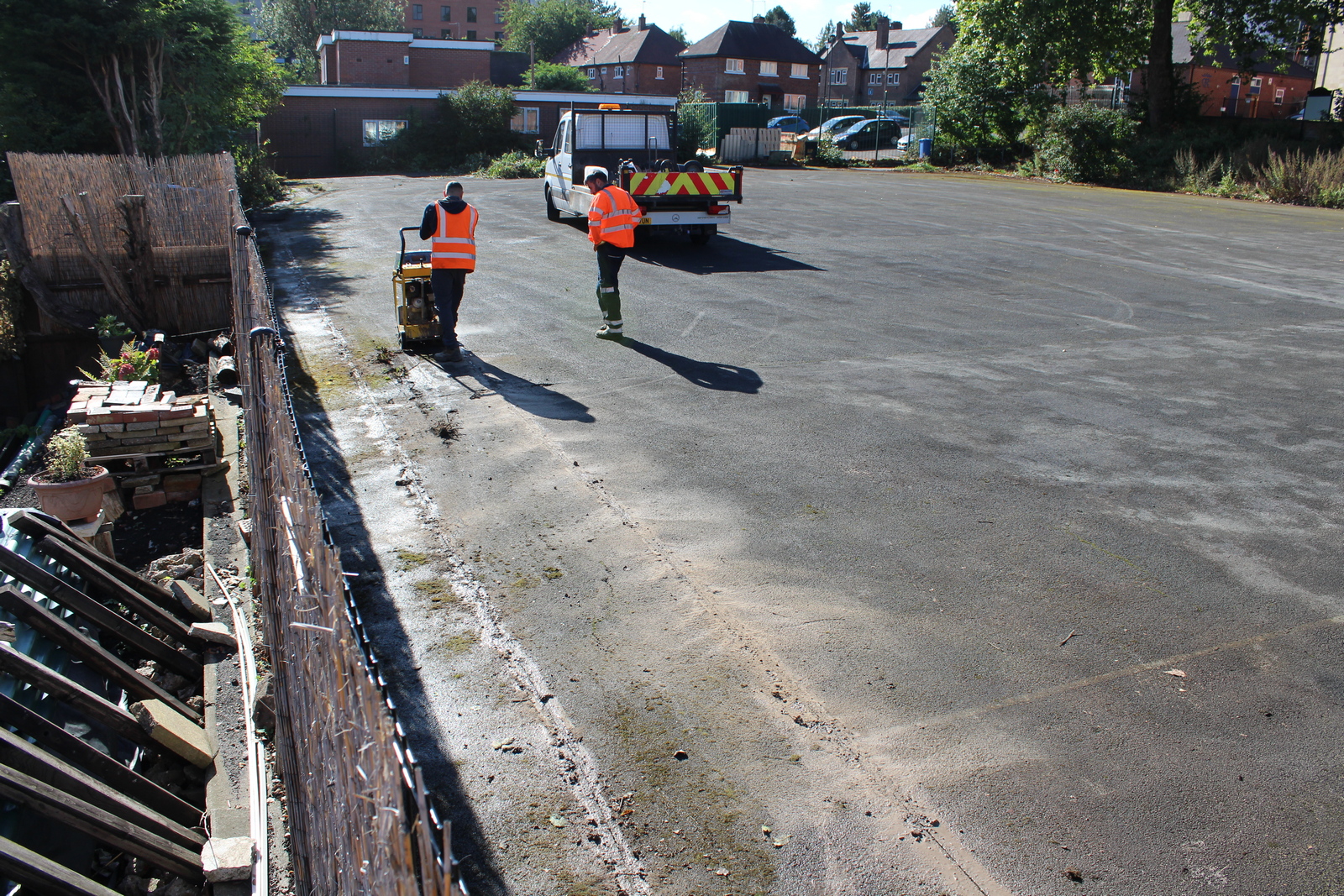 Ground works for a land drain sytem running parallel to the bottom fence.